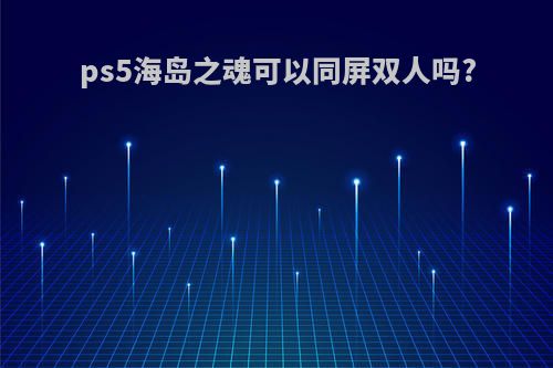 ps5海岛之魂可以同屏双人吗?