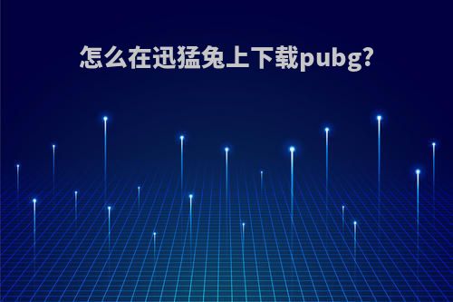 怎么在迅猛兔上下载pubg?