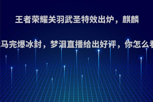 王者荣耀关羽武圣特效出炉，麒麟战马完爆冰封，梦泪直播给出好评，你怎么看?