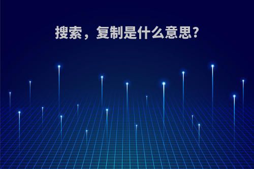 搜索，复制是什么意思?