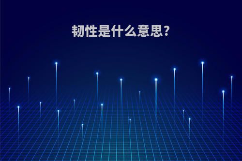 韧性是什么意思?