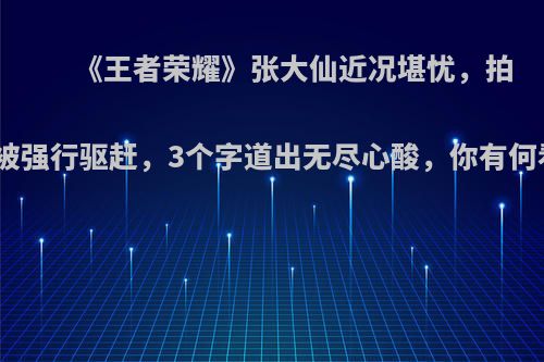 《王者荣耀》张大仙近况堪忧，拍户外被强行驱赶，3个字道出无尽心酸，你有何看法?