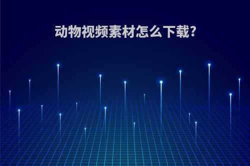 动物视频素材怎么下载?