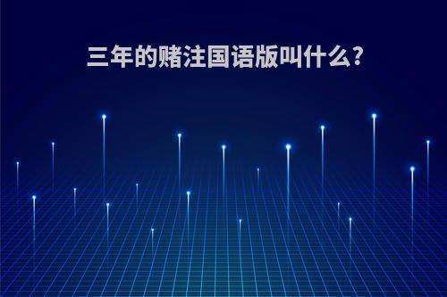 三年的赌注国语版叫什么?