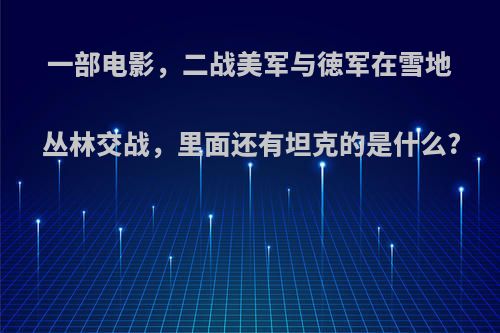 一部电影，二战美军与徳军在雪地丛林交战，里面还有坦克的是什么?