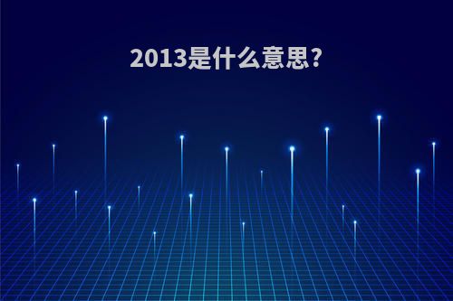 2013是什么意思?