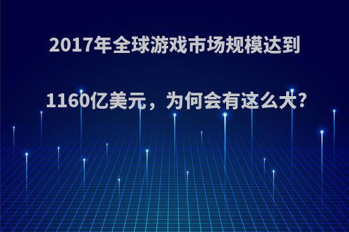 2017年全球游戏市场规模达到1160亿美元，为何会有这么大?