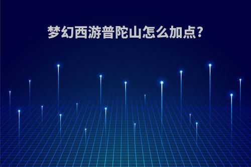 梦幻西游普陀山怎么加点?