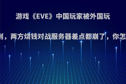 游戏《EVE》中国玩家被外国玩家围剿，两方烧钱对战服务器差点都崩了，你怎么看?