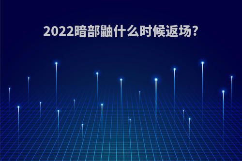 2022暗部鼬什么时候返场?