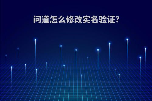 问道怎么修改实名验证?