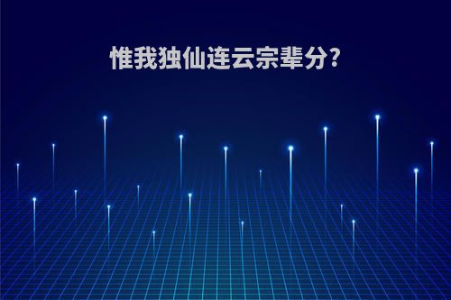 惟我独仙连云宗辈分?