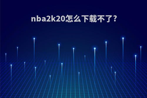 nba2k20怎么下载不了?