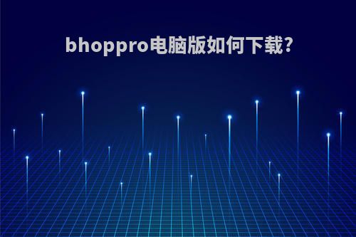 bhoppro电脑版如何下载?