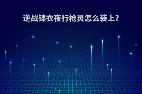 逆战锦衣夜行枪灵怎么装上?