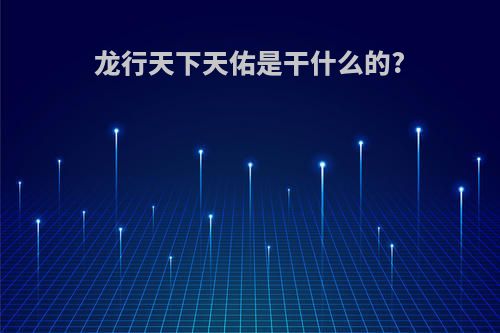 龙行天下天佑是干什么的?