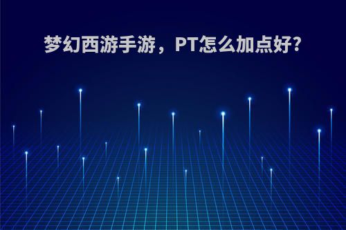 梦幻西游手游，PT怎么加点好?