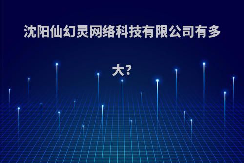 沈阳仙幻灵网络科技有限公司有多大?