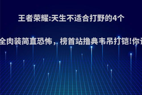 王者荣耀:天生不适合打野的4个刺客，全肉装简直恐怖，榜首站撸典韦吊打铠!你认为呢?