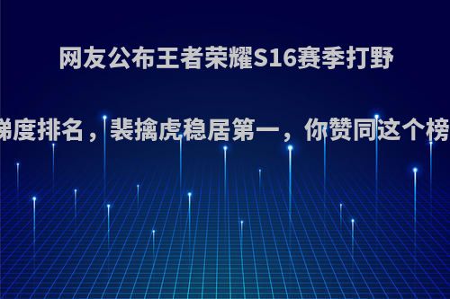 网友公布王者荣耀S16赛季打野英雄梯度排名，裴擒虎稳居第一，你赞同这个榜单吗?