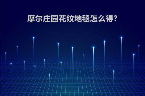 摩尔庄园花纹地毯怎么得?