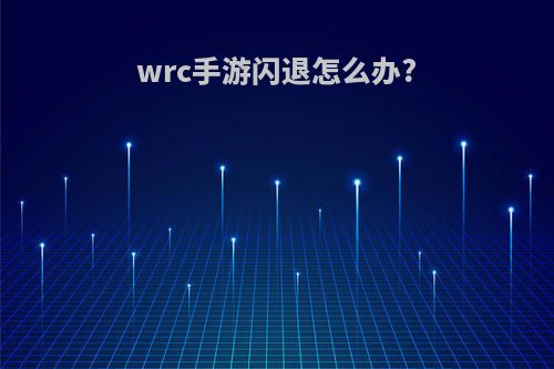 wrc手游闪退怎么办?