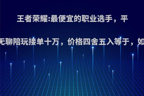 王者荣耀:最便宜的职业选手，平日无聊陪玩接单十万，价格四舍五入等于，如何?