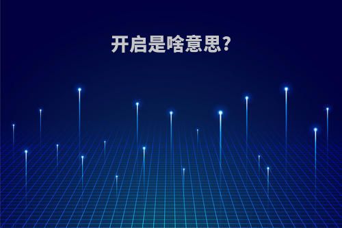 开启是啥意思?