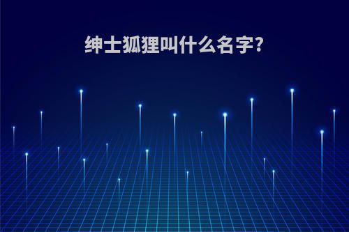 绅士狐狸叫什么名字?