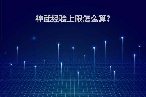 神武经验上限怎么算?